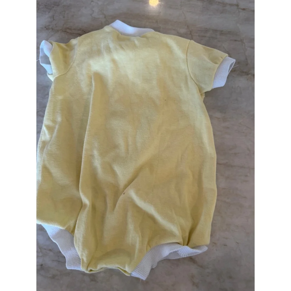 Vintage Baby Robert Jackson Bodysuit 6-9 Months Yellow Frog romper